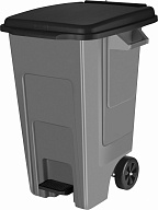 Бак для мусора Фристайл с крышкой, на колесах, с педалью, 100 л (HDPE)