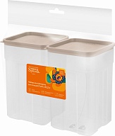 Набор контейнеров для специй Sugar&Spice коллекция Honey, плотно прилегающая крышка, наклейки с подписями в комплекте, 0,2л, 2 шт., 115х57х92 (SE1128)